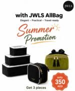 Limited Price  ( backing CUBES - 3 pcs + ORGANIZING MAKEUP BAG, ECO VELVET – GREEN + Double sided case bag